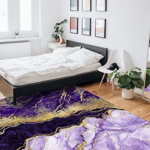 Area Rug, Black Gold Purple Marble Area Rug, Living Room Rugs, Area Rugs for Bedroom Decor&Living Room Decor, Carpet 3x5ft Bedroom Rug, Rugs for Living Room in Saudi Arabia