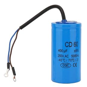 Run Capacitor 400uF,CD60 Motor Start Run Capacitor,with Wire , 250V AC 50/60Hz for Motor Air Compressor etc