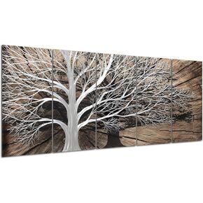 Yihui Arts Multi-Colored Tree Metal Wall Art, 3D Wall Art for Modern and Contemporary Decor, Decorative Hanging in 5-Panels Measures 24"x 64", Works for Indoor and Outdoor Settings