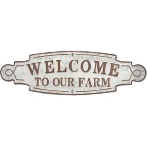 Deco 79 59451 Metal Wall Sign, 11" x 36", Brown/Gray