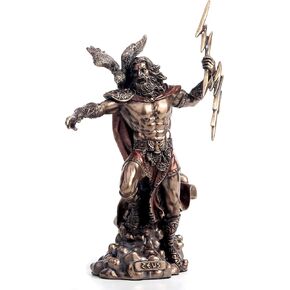 Veronese Design 7 1/2 Inches Zeus The Greek God of The Sky Cold Cast Resin Bronze Finish Sculpture Figurine