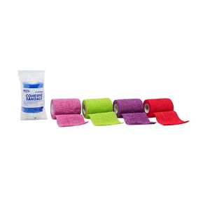 Dukal 8035AS Cohesive Bandage, Non-Sterile, Latex, 3" Width, 5 yard Length, Assorted Color, Pack of 24