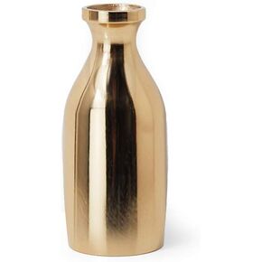 Serene Spaces Living Gold Colored Aluminum Bud Vase, Centerpiece for Wedding Reception, Mini Flower Vases, Measures 5.25 inches Tall X 2 inches Dia