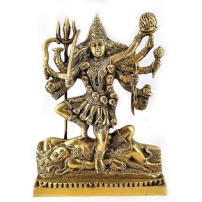 White Whale Maa Kali Brass Statue Religious Goddess Sculpture Idol