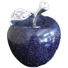 30mm Mixed Gemstone Crystal Apple Home Decor (Blue Goldstone)