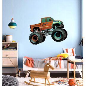 ملصقات حائط لشاحنة Monster Truck، ملصقات جدارية لشاحنة لغرفة نوم الأولاد، هدية للأطفال، ديكور سيارة للأطفال الأولاد وغرفة نوم الأطفال أو كهف الرجل in Kuwait