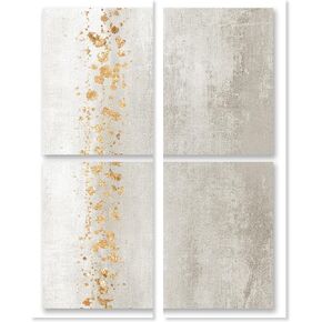 Abstract Down the Golden Pearl River Two Piece' Textures by Oliver Gal | Gold, Gray 2 Panel Wall Art | Canvas Wall Art | Ready to Hang Home Décor