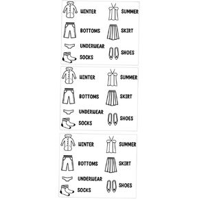 3pcs Storage Cabinet Stickers Labels for Clothes Drawer Labels Costume Stickers Wardrobe Decoration Stickers s Dresser Decals for Wardrobe Doors Drawer Labels Girl