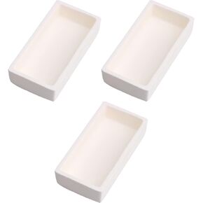 BQLZR Alumina Ceramic Crucible Holder Rectangle 3.15x1.57x0.71" 50ml Pack of 3