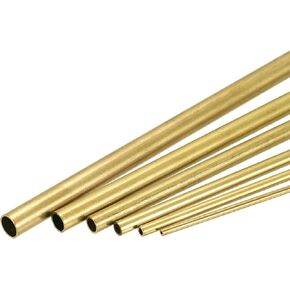 uxcell Brass Tube, 1.5mm 2.5mm 3.5mm 4.5mm 5.5mm 6.5mm OD x 0.2mm Wall Thickness 300mm Length Metal Tubing, Pack of 6