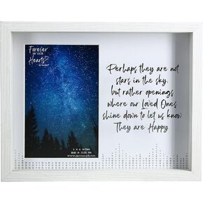 Pavilion Gift Company Perhaps They are Not Stars in The Sky But Rather Openings Where Our Loved Ones Shine Down to Let Us Know They are Happy 7.5x9.5 Inch Easel Back Vertical Picture Frame, Silver