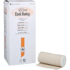 Self Closure Elastic Bandage with Velcro, 4" x 4.5 Yards, Tan, Non-Sterile, Box of 10