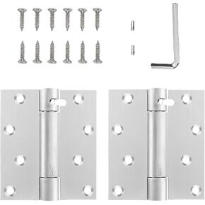 4 inch Self-Closing Door Hinges Stainless Steel Heavy Duty Spring Hinges 4inch Stainless Steel Mortise Spring Hinges with Mounting Screwdriver Hardware (4 Pack)