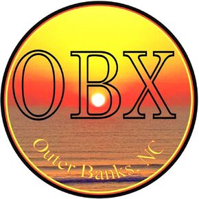 OBX Outer Banks Sunrise Bumper Sticker | North Carolina NC Premium Vinyl (3 X 3 inch) Circle Car Decal - For Auto Laptop Hydro-Flask Water Bottle Sticks Anywhere Barrier Islands Roanoke Island Fishing