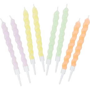 Talking Tables Pastel Birthday Candles - Colorful Cake Topper Decorations for Birthdays, Office Parties and Baby Showers - 8 Pack