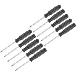 uxcell Mini Slotted Screwdriver, 2.5mm Flat Head with Black Handle for Small Appliances, 10 Pcs
