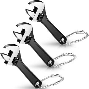 Chumia Adjustable 2.5 Inch Carbon Steel Wrench, Black, 3 Pieces