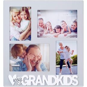 تصميمات Malden International Designs Love My Grandkids 4 إطار صورة جداري مفتوح مع ملحق، رمادي in Kuwait