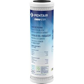 Pentair OMNIFilter CB1 Carbon Water Filter, 10-Inch, Under Sink Carbon Block Replacement Cartridge, 10" x 2.5", 0.5 Micron