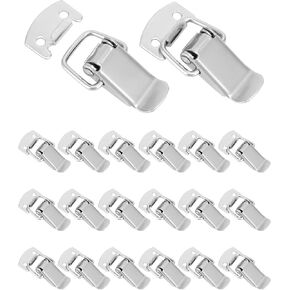 QWORK Spring Loaded Toggle Latch Hasp, 20 Pcs Stainless Steel Locking Buckle Latches, Tension Lock Hasp,Toolbox Box Buckle Hasp Clip for Cabinets, Boxes, Suitcases, Toolboxes, Silver in Kuwait
