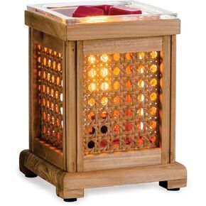 Candle Warmers ETC. Vintage Bulb Illumination Fragrance Warmer- Light-Up Warmer for Warming Scented Candle Wax Melts and Tarts to Freshen Room, Wood and Cane