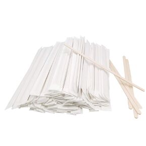 180 Pcs Coffee Stick Individually Wrapped Wooden Coffee Stirrers 7 inchs Drink Stirrers Sticks for Coffee, Handmade, Popsicle, Fruit Stick