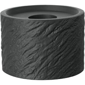 Villeroy & Boch - Manufacture Rock Home Candleholder 6.5 x 6.5 x 5 cm, Premium Porcelain, Black