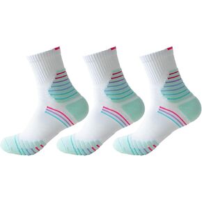 Men Compression Socks Athletic Cushioned Crew Sock Running 3 PC with Arch Support Sports Ankle Socks 9-13