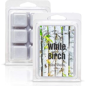White Birch - Paper Birch Tree Scent Maximum Scent Wax Cubes/Melts- 1 Pack -2 Ounces- 6 Cubes, Gift for Women, Men, BFF, Friend, Wife, Mom, Birthday, Sister, Daughter, Clean Earthy Fragrance