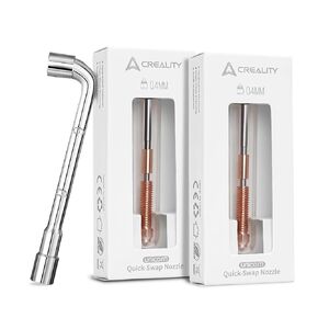Creality K1C Nozzles, 2Pcs 0.4mm Nozzle with Wrench Kit Unicorn Quick-Swap Nozzle with Titanium Alloy Heat Break Copper Alloy and Hardened Steel for Creality K1C,Ender-3 V3,Ender 3 V3 Plus