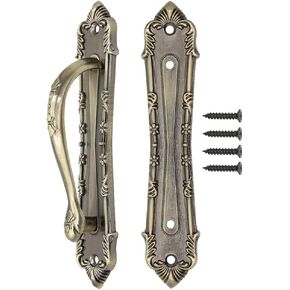 Heavy Duty Pull and Sliding Barn Door Pull Handle Bronze Set Large Rustic Two-Side Design for Gates Garages Sheds Furniture Solid Alloy Material Antique Door Handle (Bronze Tone6.85in)