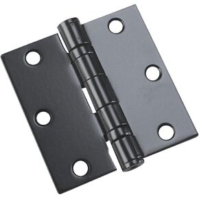 Richelieu 4821FBB Onward Full Mortise Ball Bearing Butt Hinge for Interior Door, Square Corner, 3 1/2-inch (89 mm), Black Finish, 2 Pack