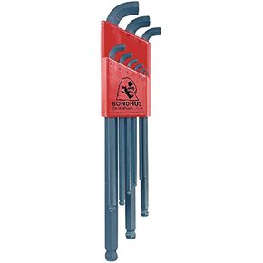 Bondhus 16599 Set of 9 Balldriver Stubby L-wrenches, sizes 1.5-10mm