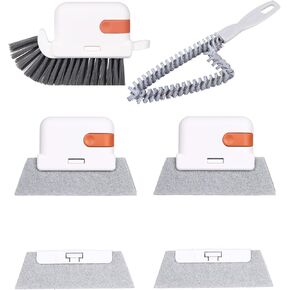Magic Window Track Cleaner 6 PCS, Window Groove Cleaning Brush Tools Set for Window, Sliding Door Track, Sill, Small Spaces