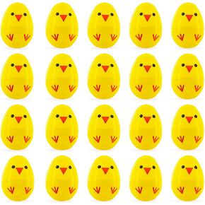 Cheerful Chicks: Set of 20 Chicks Fillable Plastic Easter Eggs 2.25 Inches