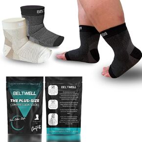 Beltwell® - Plus-Size Foot & Ankle Compression Socks For Edema & Lymphedema 23- 32mmhg (2 pairs)