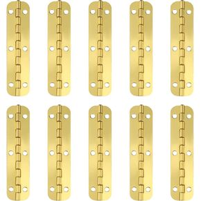 10 Pack Oval Hinges Long Hinges, Vintage Hinges Wooden Box Gift Box Hinges Cabinet Door Hinges Doorway Hardware Supplies for Jewellery Wooden Boxes Closets Residential Doors (Yellow)