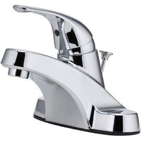 Pfister LG1427000 LAV 42 PI S/C 3H 1HDL LG142-7000 Pfirst Series تحكم فردي 4 بوصة صنبور حمام في المنتصف بالكروم المصقول، 1.2 جرام في الدقيقة