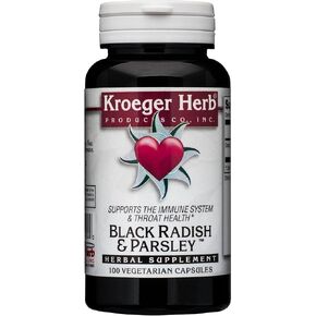 Kroeger Herb, Radish and Parsley Supplement, Immunity Support, Liver Health and Gallbladder Support with Black Radish, Vegetarian, Non-GMO, Gluten Free, No Preservatives or Fillers - 100 Capsules