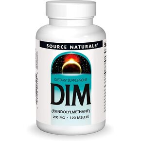 Source Naturals DIM, Diindolylmethane 200mg with BioPerine, Vitamin E & More - 120 Tablets