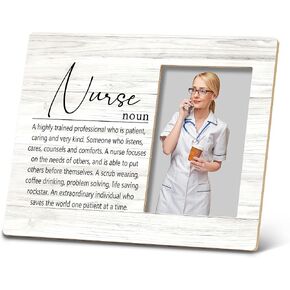 SRADMO Nurse Definition Picture Frame,Nurse Appreciation Gifts 10×8 inch Wooden Tabletop Photo Frame,Nurse Practitioner Gifts for Women,Thank You Gifts for Nurse