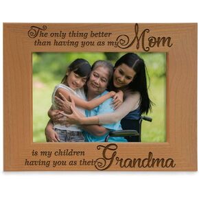 KATE POSH - The only thing better than having you as my Dad, is my children having you as their Grandpa - Engraved Natural Wood Photo Frame - Grandpa Gifts, Christmas Gifts for Papa (5x7-Vertical)