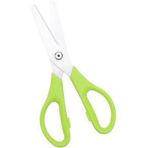Kitchen Scissors 8" All Purpose Scissors Black Comfort ABS Grip White Sharp Ceramic Blades Cutter Blunt Tip Safe Cutting Gadgets Shears for Food Craft Home Office Classroom