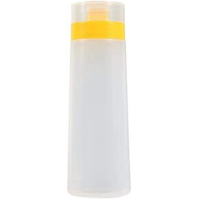 Jilukibo 4 Hole Jam Squeeze Bottle with Cap Lids, 300ml Large Capacity Leak Proof Condiment Squeeze Sauce Bottles for Salad Dressing, Ketchup, Mayonnaise, Olive Oil (Yellow)
