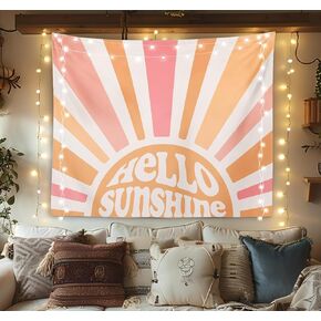 OXW Groovy Sun Sunshine Tapestry Wall Hanging, Retro 70s Abstract Wall Art Decor, Aesthetic Funky Wall Blanket Decor for Bedroom Living Room Home, 50x60 Inch in Kuwait
