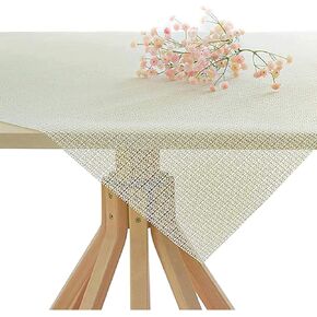 Xrrxy Anti Slip PVC Tablecloth Underlay Adjustable in Size Foam Mat Tea Table Cloth Anti-Skid Rug Pad Gripper Table Mat,White (200 140cm/79 55inch)