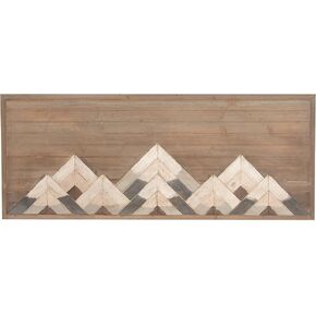 Deco 79 Wood Geometric Home Wall Decor Mountain Wall Sculpture, Wall Art 39" x 1" x 15", Brown