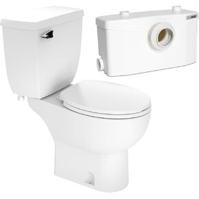 SANIFLO Saniplus + Toilet Bowl Round + Toilet Tank Bundle - Residential - White