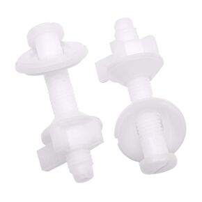Toilet Seat Screws Kit, 4Pcs Plastic Hinge Bolts, Nuts and Washers for Top Mount Toilet Seats, Fixing Wiggle of TOTO, Kohler, American Standard Toilets