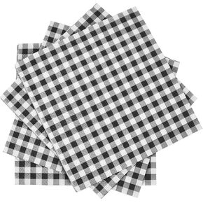 Gatherfun Cocktail Napkins 3-ply 80PCS Red and White Gingham disposable Paper Napkins Beverage napkins for Restaurant Bar Picnic Birthday Party